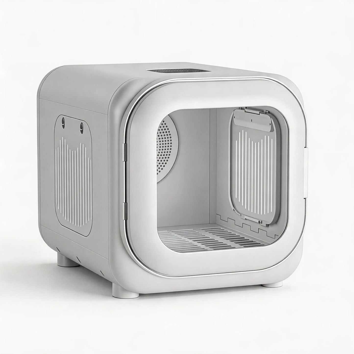 62L pet dryer box left side view - quiet safe pet dryer for cats and small dogs