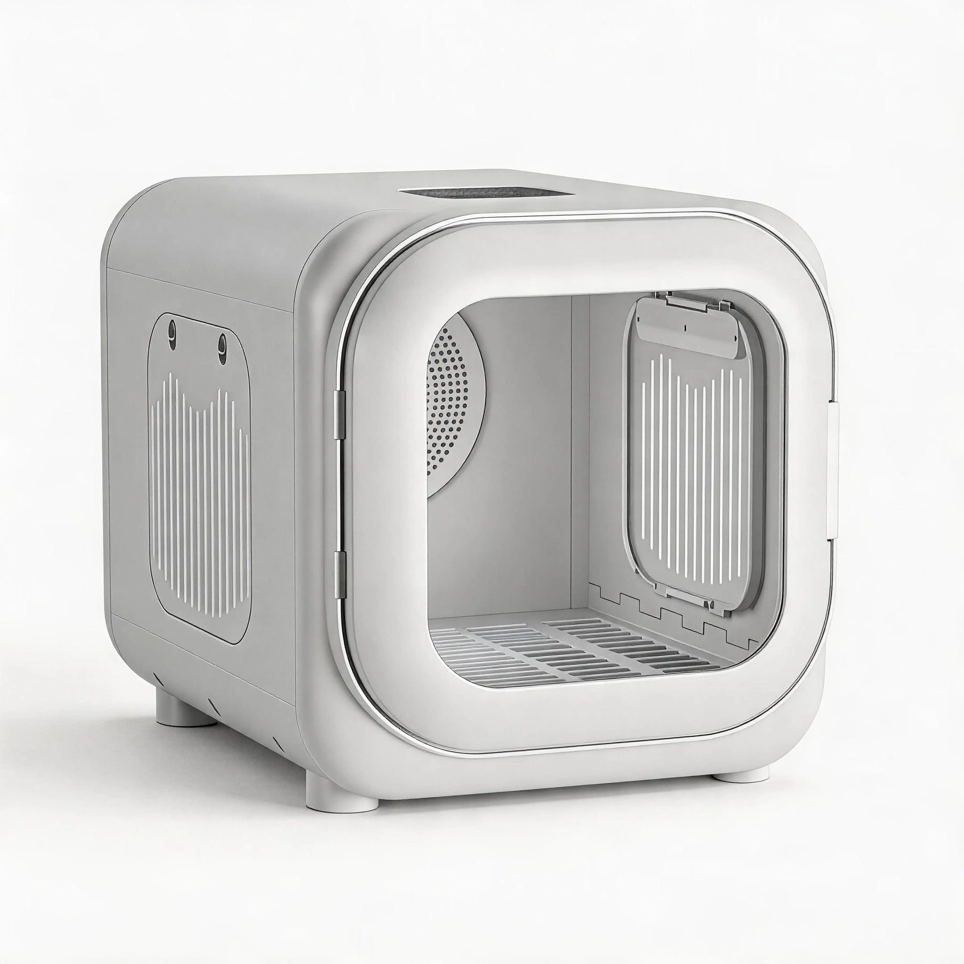 62L pet dryer box left side view - quiet safe pet dryer for cats and small dogs
